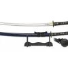Katana Tranchant Arme 100cm + Socle Bois Pour Déco