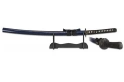 Katana Tranchant Arme 100cm + Socle Bois Pour Déco -ArmeLame Offres Couteaux Boutique katana tranchant arme 100cm socle bois pour deco 2