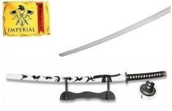 Katana Tranchant Arme 92,8cm NINJA + Socle Bois