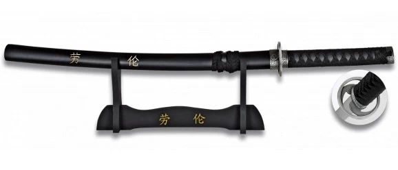 Katana Wakizashi 71cm Tranchant + Socle Bois 2 Katana Wakizashi 71cm Tranchant + Socle Bois – Image 2