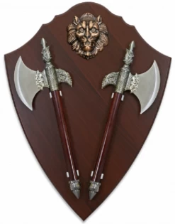 Lot 2 Haches Hachettes 44,2cm Lion Socle ALBAINOX