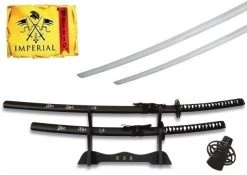 Lot 2 Katanas 94cm Et 69,5cm + Socle Déco - Katana IMPERIAL