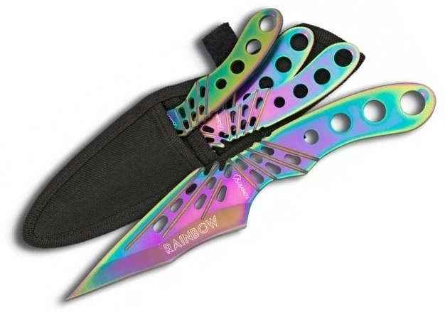 Lot 3 Couteaux De Lancer 16,8cm RAINBOW 1 Lot 3 Couteaux De Lancer 16,8cm RAINBOW