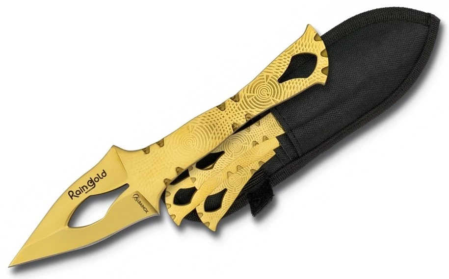 Lot 3 Couteaux De Lancer 17cm RainGold ALBAINOX 1 Lot 3 Couteaux De Lancer 17cm RainGold ALBAINOX