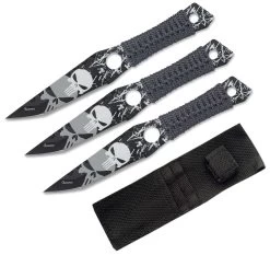 Lot 3 Couteaux De Lancer 17cm THE PUNISHER