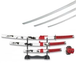 Lot 3 Katanas Arme + Socle Déco - Katana Design Samouraï