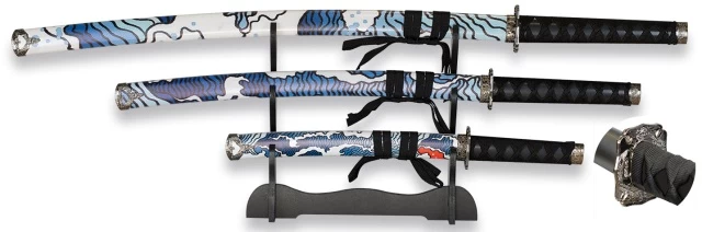 Lot 3 Katanas Katana Arme Design + Socle Déco 2 Lot 3 Katanas Katana Arme Design + Socle Déco – Image 2