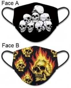 Masque De Protection Tête De Mort Tissus Lavable Réversible