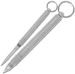 Kubotan Argenté De Défense 14cm - Matraque Métal