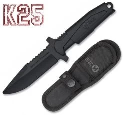 Poignard Couteau D'entrainement 23,5cm Combat Noir K25